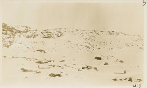 Image of Camp Clay, known as starvation camp- walls of old rock hut still standing